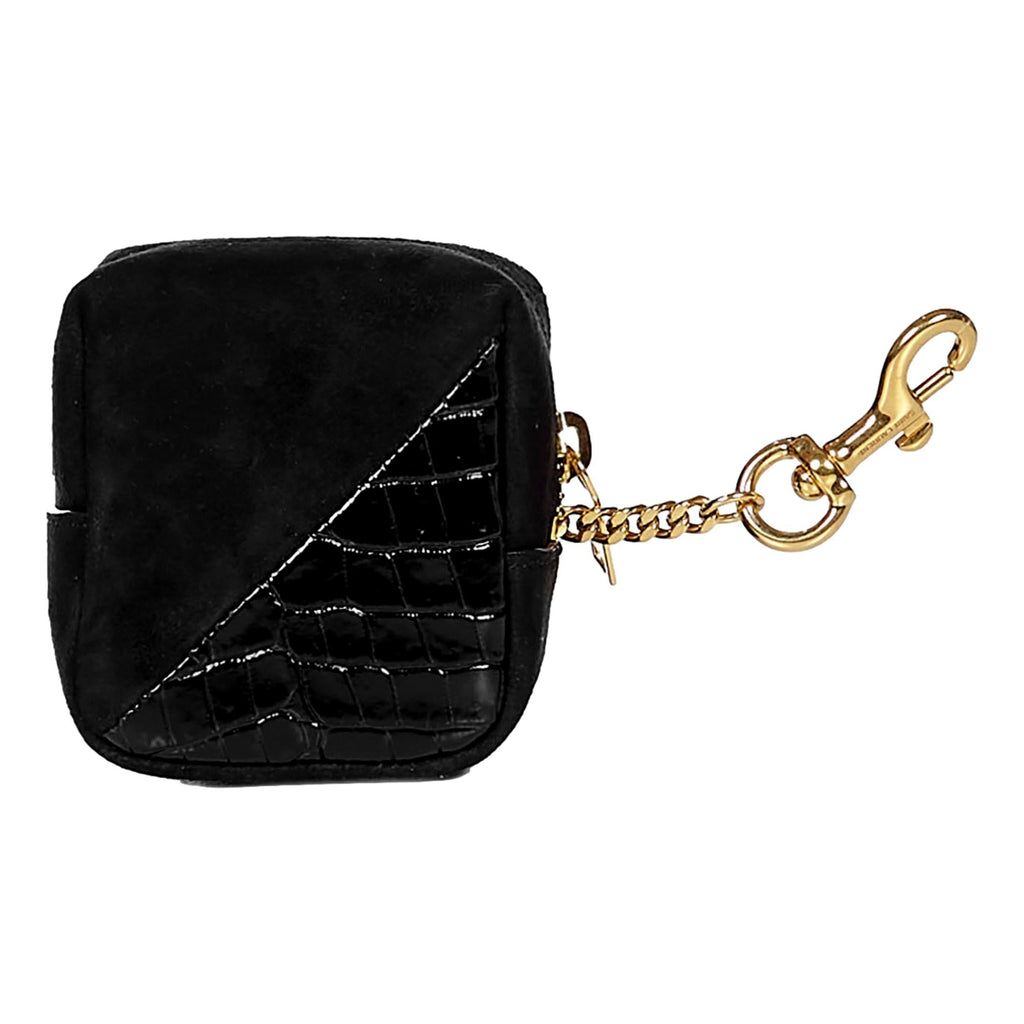 Jamie YSL Leather Square Pouch Key Chain Charm