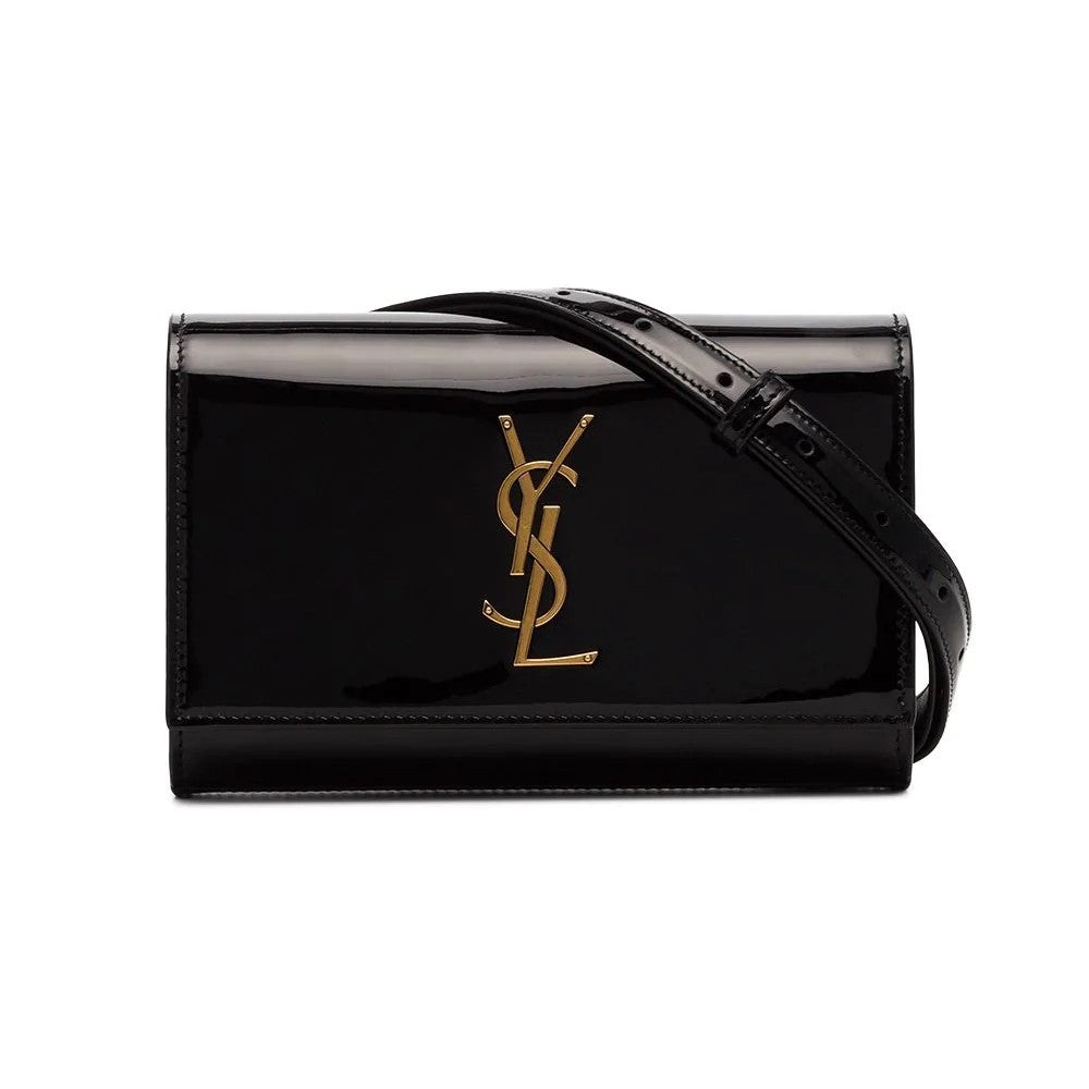 Saint Laurent Kate Small Ysl Monogram Patent Leather Crossbody Bag