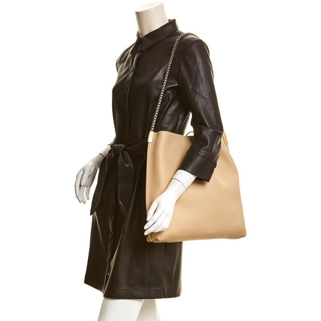 Saint Laurent Suzanne Beige Calfskin Leather Chain Hobo Bag 634804