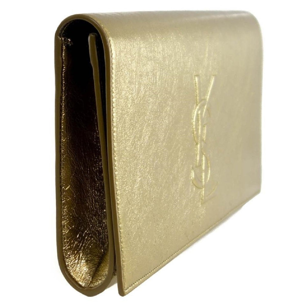 Yves Saint Laurent YSL Gold Large Belle De Jour Clutch Bag – ASC