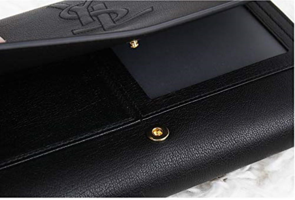 Saint Laurent Black Belle De Jour Leather Zip Around Wallet 568995