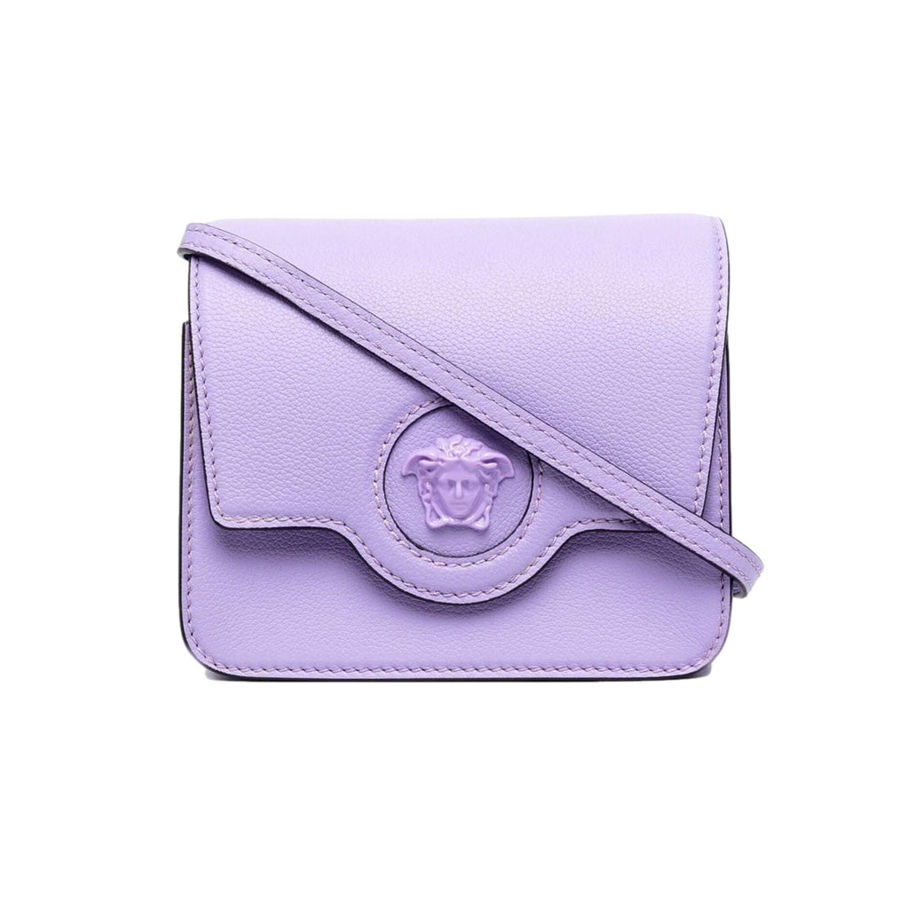 Versace La Medusa Lilac Pebbled Leather Crossbody Bag – Queen Bee