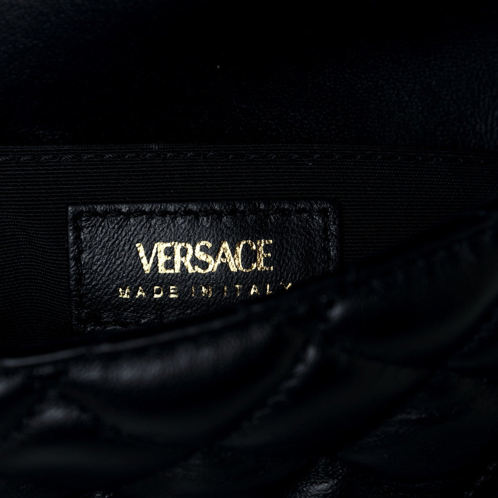 Versace Medusa Nappa Quilted Black Leather Chain Crossbody DBFI163S ...
